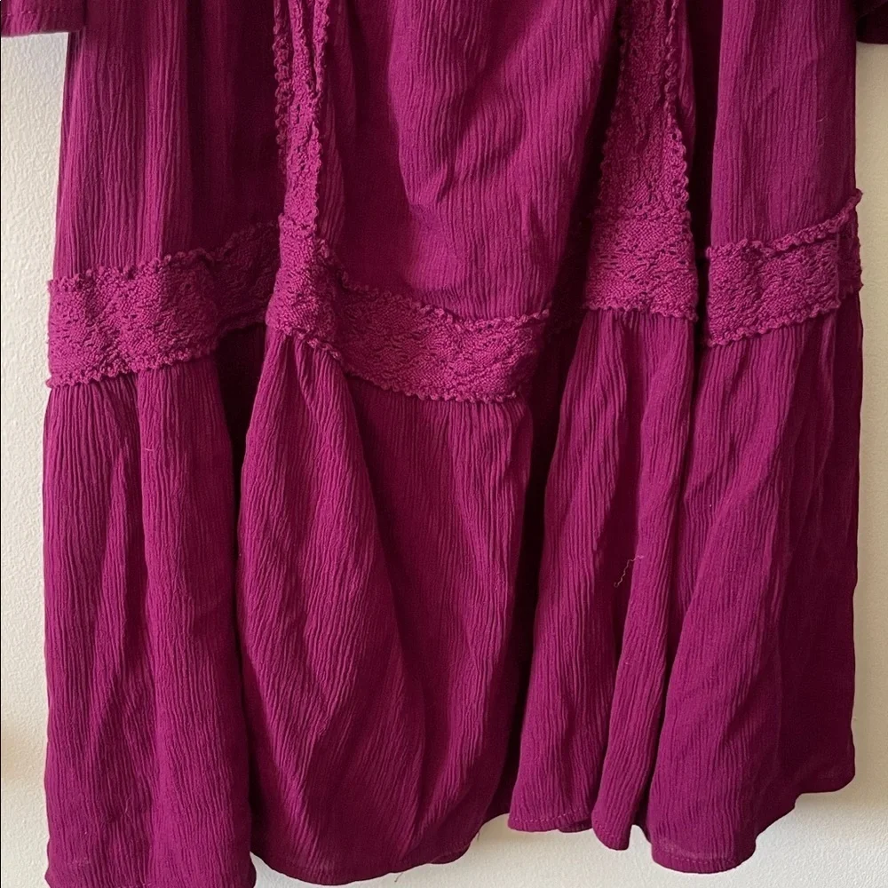 Terra & Sky|Boho Cold Shoulder Tiered Crochet 3/4 Sleeve Dress|1X|EUC - Picture 8 of 11